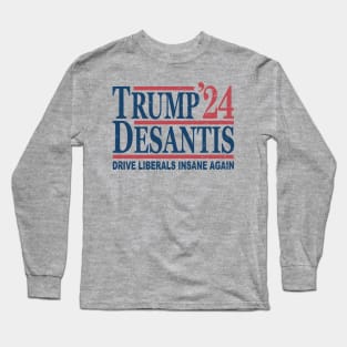 Vintage Donald Trump Ron DeSantis 2024 Long Sleeve T-Shirt